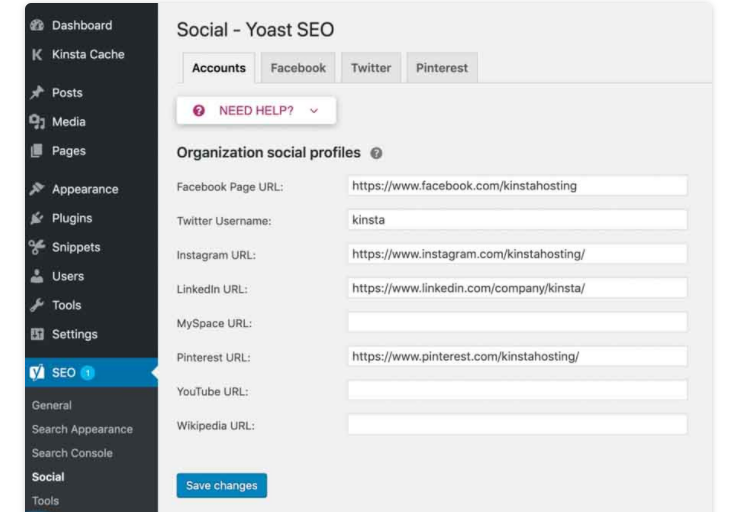 Yoast SEO là gì? Hướng dẫn sử dụng Yoast WordPress SEO 28 Cài đặt mạng xã hội nâng cao trong Yoast SEO